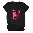 thumbnail image 1 of 2025 Femmes pour Hauts Décontractés T Col Hauts pour Femmes Manches Courtes Col Rond Chemise à Manches Longues Femmes pour Superposition Tee T-Shirt Poitrine Jr Automne Cancer Impression Ample, 1 of 4