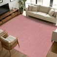 thumbnail image 3 of Peach Pink 6x9 Area Rugs, Farmhouse Burlap Solid Pink Color Modern Linen Texture Non-Skid Rubber Backing Large Rectangle Rugs - Living Room Bedroom Home Office, Indoor Floor Mat Carpets Washable Rug, 3 of 9