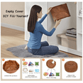 thumbnail image 4 of Unstuffed Moroccan Storage Pouf Foot Stool Ottoman Seat Handmade Faux Leather Bean Bag Floor Chair Foot Rest for Living Room, Bedroom or Balcony (Light Brown), 4 of 6
