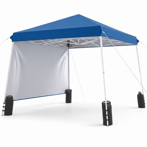 ALPULON 9 ft x 9 ft Pop Up Canopy Tent, Instant Outdoor Sun Shade Gazebo with 8 Ground Stakes, 4 Wind Ropes, 4 Sandbags and Carry Bag for Party Camping Commercial