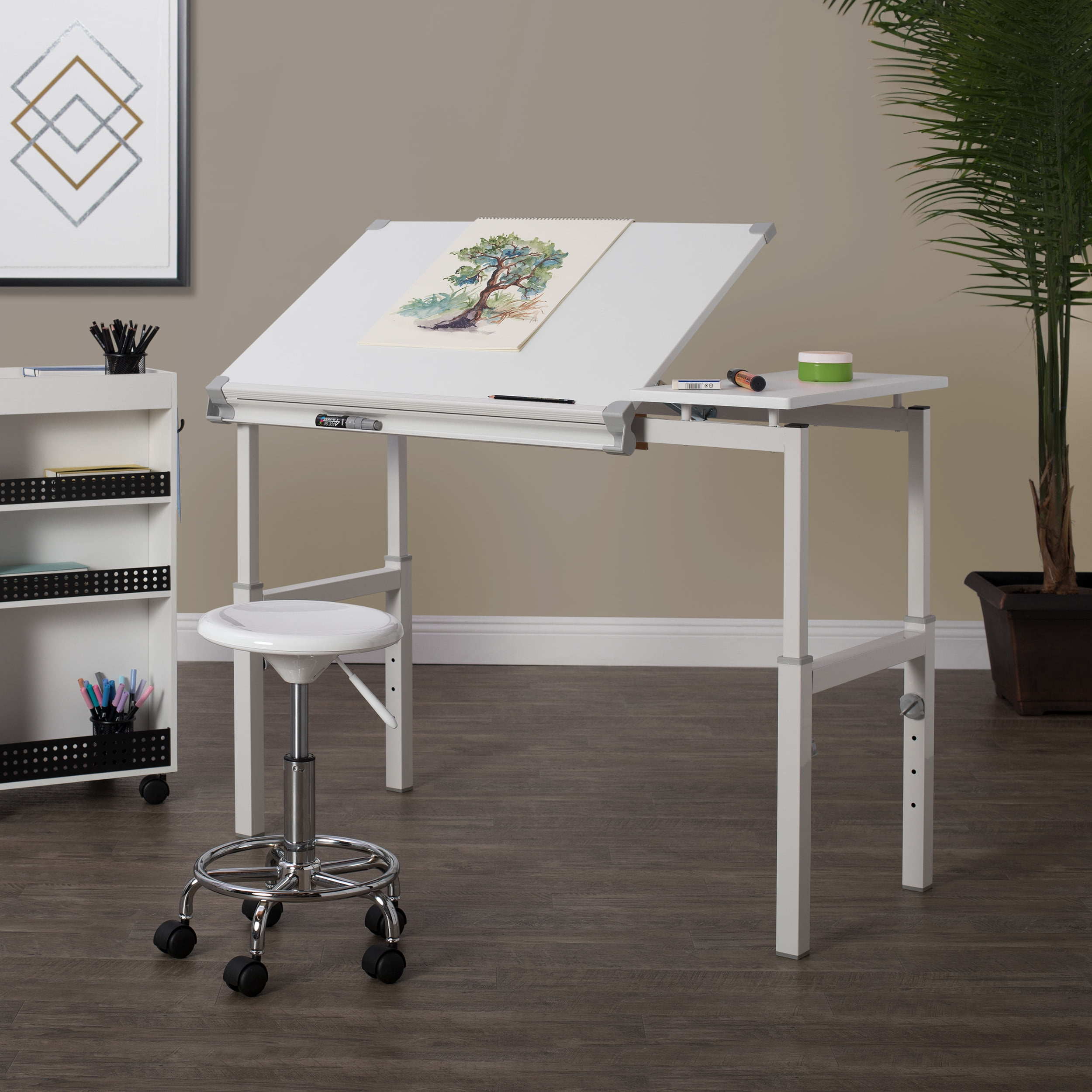 Studio Designs Alpha Height Adjustable, Split Top Drafting Desk with 24