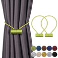 thumbnail image 1 of Magnetic Curtain Tiebacks Curtain Clips Rope Rear Curtain Holders Buckles Curtain Binder Curtain Holders for Home Decoration Cafe Office 2 Pieces Green, 1 of 7
