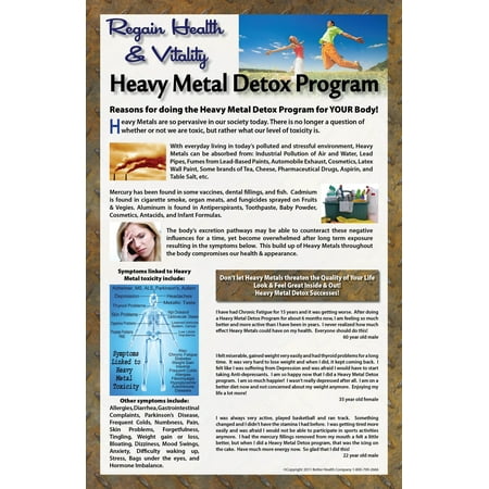 HEAVY METAL DETOX 11 X 17 inch LAMINATED PROMOTIONAL POSTER FOR PROMOTING ANY HEAVY METAL DETOX ION FOOT DETOX (Best Way To Detox Heavy Metals From Body)