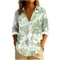thumbnail image 2 of Uootdi Boho Long Sleeve Shirts for Women V Neck Button Down T Shirts Casual Loose Fit Floral Print Basic Tops Tees Blouses Gift, 2 of 6