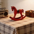 thumbnail image 4 of Handmade Vintage Old Collectible Statue Wooden Rocking Horse Figurines Decorative Ornaments Craft Sculpture for Office & Home Room Desktop Christmas Birthday New Year Gift, 4 of 5