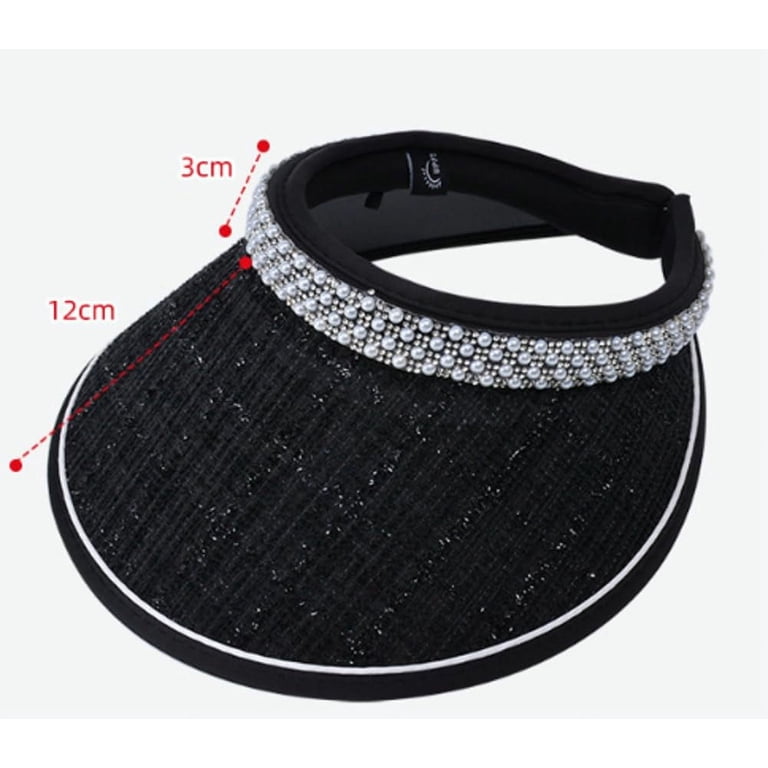 Wide Brim Sun Visor Hats with Clip On - UPF 50 for Sports Travel UPF50+ Wide Brim Sun Visor for Women & Driving – Hikesity main image 2