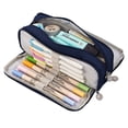 thumbnail image 1 of Estuche grande para lápices con 3 compartimentos, bolsa para lápices de gran capacidad, bolsa para bolígrafos de almacenamiento, 1 of 5