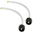 thumbnail image 1 of 2 Pieces 12 inch 1/4-inch NPT Stainless Braided Pigtail RV Propane Hose for Camper, 1 of 4