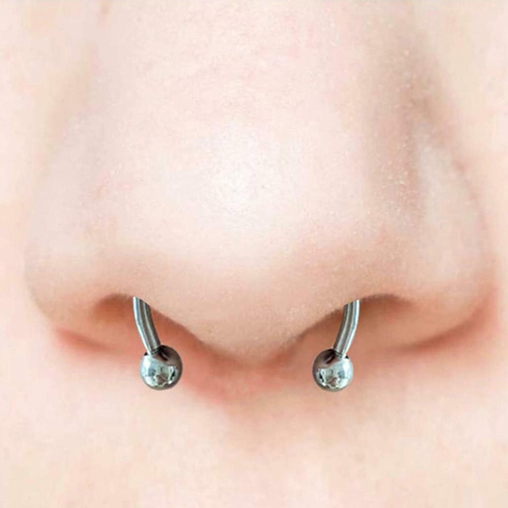 Magnetic Horseshoe Nose Rings Steel Faux Septum Rings Fake Piercing Clip On Nose Hoop Rings Gift For Women Girl U0Q6 - image 3 of 9