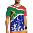 thumbnail image 5 of Exclusive design South Africa Flag Grain 3D Printed Men For Running Bike Soccer Tennis Fitness Sports tshirt Mesh Short T-shirt, 5 of 15
