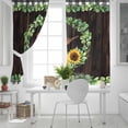 thumbnail image 5 of Spring Eucalyptus Sunflower Blackout Curtains for Bedroom, Farmhouse Birds Brown Wood Thermal Insulated Kitchen Drapes with Grommets, Light Blocking Window Treatment, 2 Panels 52" x 96", 5 of 7