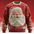 thumbnail image 3 of Telankuip Santa Claus Graphic Hoodies for Men Christmas Casual Long Sleeve Ribbing Drawstring Hooded Sweatshirts Streetwear Xmas Holiday Loose Crewneck Pullover Tops 2025 Red2 XL, 3 of 3