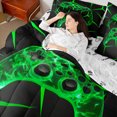 thumbnail image 4 of Castle Fairy Green Gamepads 7-Piece Twin Bedding Sets,3D Geometric Bedding Comforter Set,Video Game Breathable Sheet Sets,Luxury Boys Bedroom Decor,Reversible, 4 of 8