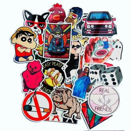 Sf Car Decal 50pcs Random Skateboard Vinyl Decal Graffiti Sticker Laptop Luggage Car Bomb Decal stickers skate ()