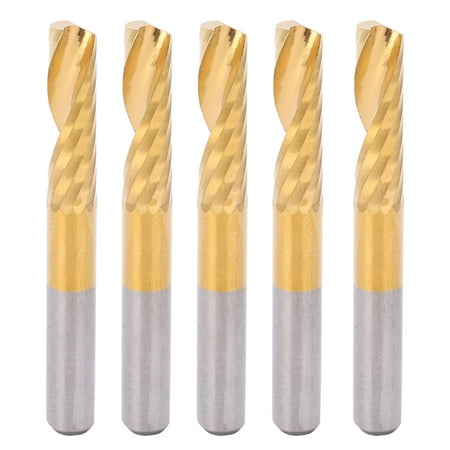 

HSS End Mills Spiral Titanium Coating Single Flute Metric 6x22x50mm (5PCS) for Metal Cutting