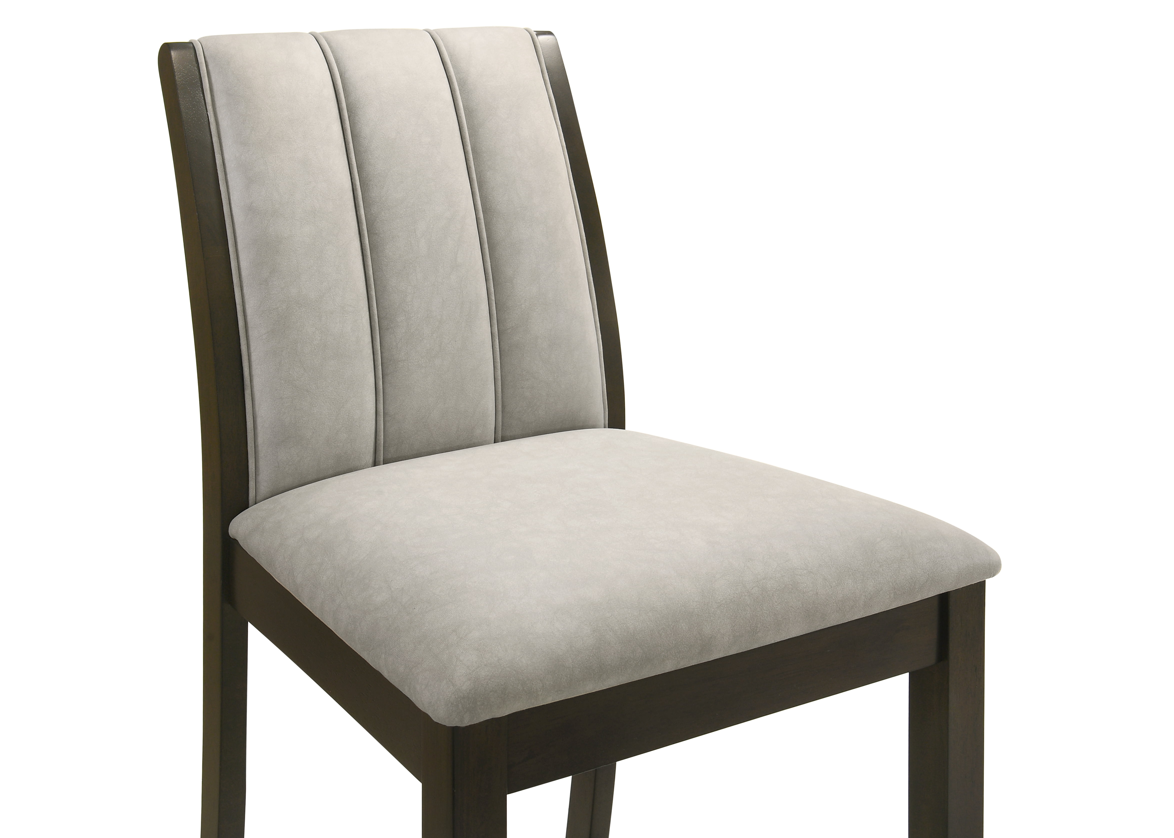Armen living Nolan 30 in. Dark Roast Bar Height Rubberwood Barstool with Grey Fabric Seat