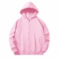 thumbnail image 4 of Girls Boys Fleece Hoodie Jacket Zip up Oversized Comfy Warm Tops Kids School Athletic Outdoor Outfits Solid Color Sweatshirt, 4 of 4