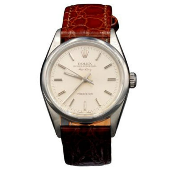 Pre-Owned Mens Rolex Stainless Steel Air-King Watch 14000 Silver Dial
