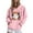 #032-Pink, variant on Craaazy Halloween Sweatshirt For Women Long Sleeve Hooded Tops With Pocket Halloween Printed Casual Loose Sweatshirt Gifts For Women