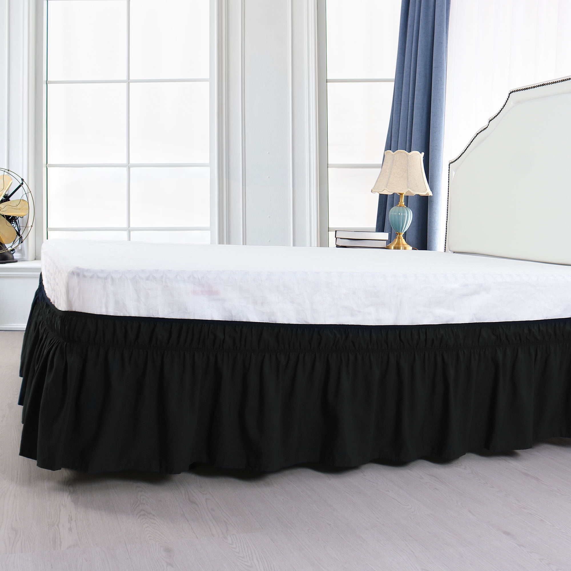 Details about   Dust Ruffle BedSkirt Cotton Bed Wrap with Platform Fit Gathered Style Light Grey 