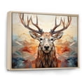 thumbnail image 2 of Designart "Majestic Geometric Moose Brown and Orange Elegance II" Animals Floater Framed Wall Decor, 2 of 7