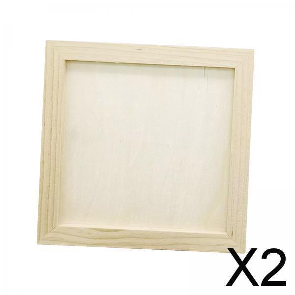2 Marcos de Madera para Manualidades para Niños, Marcos de Fotos para Decoración de Mesa, Proyectos de Pintura de Bricolaje, 7 X 7 Pulgadas, Regalo de 2 piezas