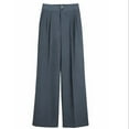 thumbnail image 2 of QLEICOM Womens Slacks Women's Relaxed Fit Straight Leg Pants Fashion Full-Length Loose Pants Solid High Waist Trousers Long Straight Wide Leg Pants Wide Leg Pants Relaxed Fit Trousers Gray L, 2 of 6