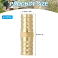 thumbnail image 2 of Uxcell 5/8" Brass Hose Barb Fitting, Straight Barb Union Fittings Metals Splicer 3 Pcs, 2 of 6