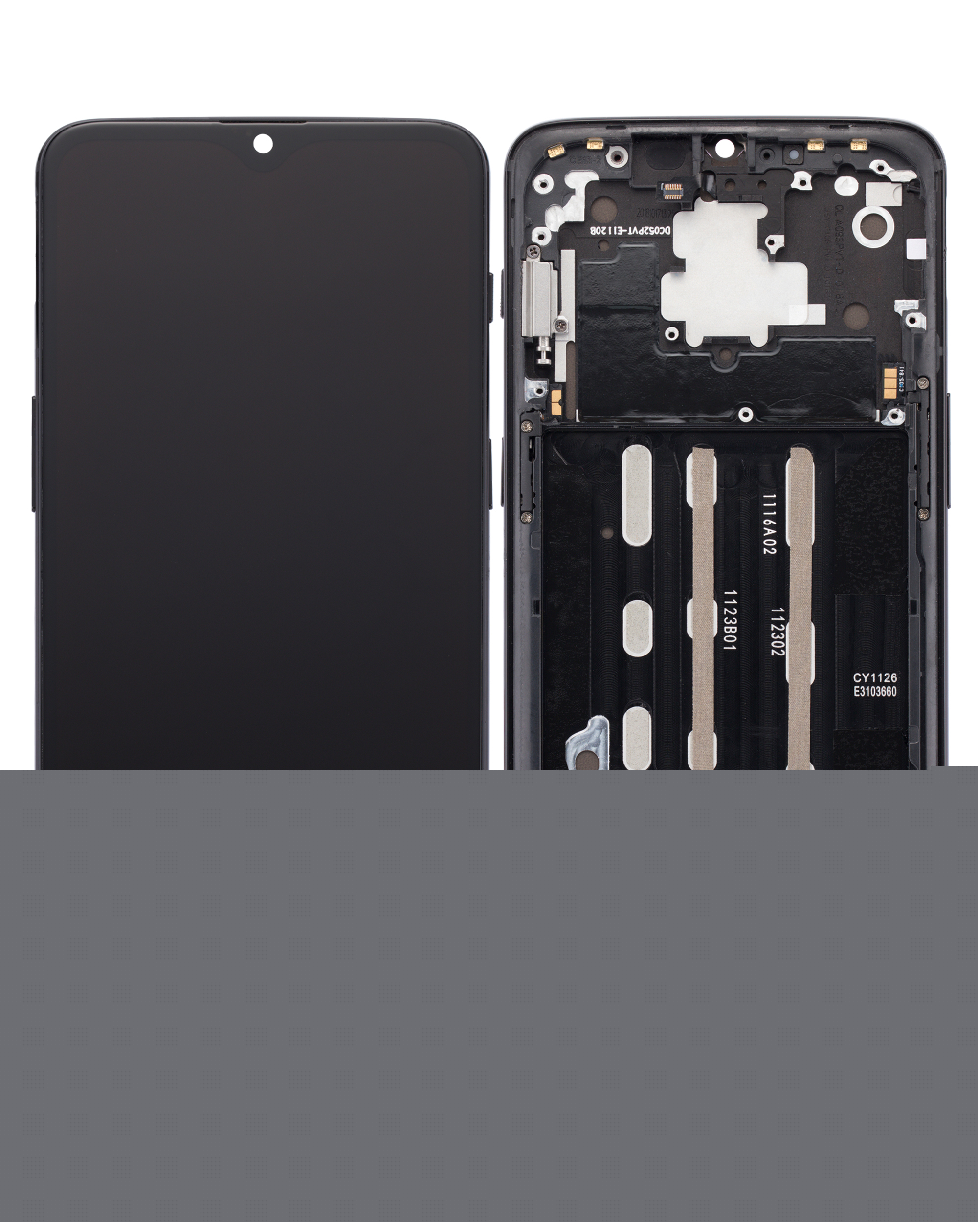 Replacement OLED Assembly With Frame Compatible For OnePlus 6T (A6010 / A6013) (Aftermarket Plus) (Mirror Black)