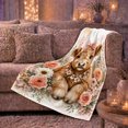 thumbnail image 6 of Garland, Cozy Botanical Garden Scene, Warm Flannel Blanket for Ranch House and Living Room with Detailed Artwork, Animal Lovers Birthday Gift, Playful Home Decor, 6 of 9
