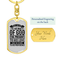 thumbnail image 3 of Future To His Providence Stainless Steel or 18k Gold Premium Swivel Dog Tag Keychain, 3 of 10