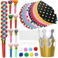thumbnail image 3 of 1 Juego de decoraciones para fiestas, sombreros de fiesta, coronas de papel, sombreros coloridos de cumpleaños, sombreros cónicos, 3 of 7