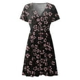 thumbnail image 6 of Ruyang 2024 Floral Beach Dresses for Women Short Sleeve V Neck Dress Loose And Comfortable Beach Sundress With Pockets Casual Lady Dresses, 6 of 6