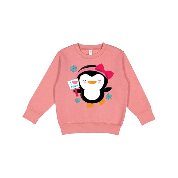 Inktastic Penguin Girl Snowflakes Toddler Sweatshirt