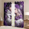 thumbnail image 2 of Manfei White Wolf Blackout Curtains,Romantic Floral Maiden Curtains Pack of 2 (42x84 Each), 2 of 7
