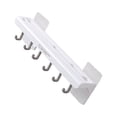 thumbnail image 2 of keepw Wall Mounted Slicer Holder Restaurant Shelf Punchless Kitchen Slicing Tool Organization Rack with Hooks White 1Set, 2 of 6