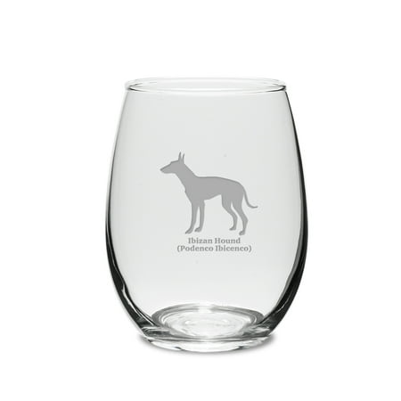 

Ibazen Hound Deep Etched 15 oz Stemless White Wine Glass