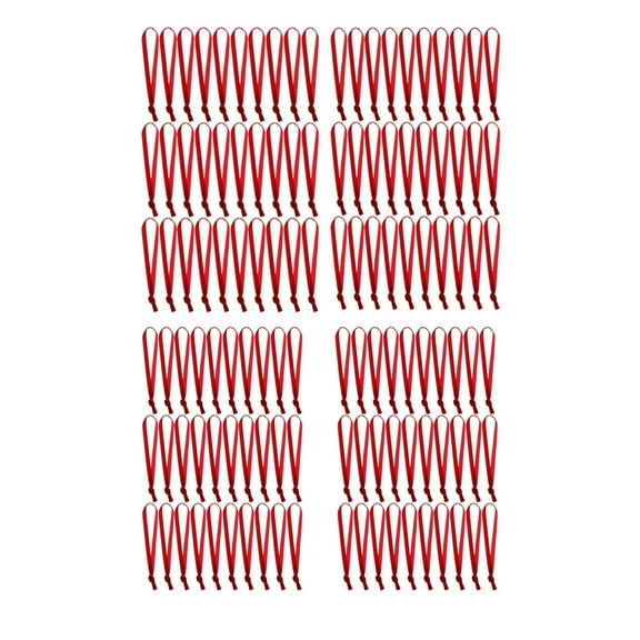 chaungfeng Xmas Red Ribbon Ornament Hangers - 120 Velvet Christmas Tree Hanging Strings Ornament Ribbon Loops for Christmas Tree Garland Ornaments, Holiday Decorations, 4.9in