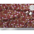 thumbnail image 3 of Soimoi Polyester Crepe Fabric Dot,Leaves & Floral Decor Fabric Printed Yard 42 Inch Wide, 3 of 3