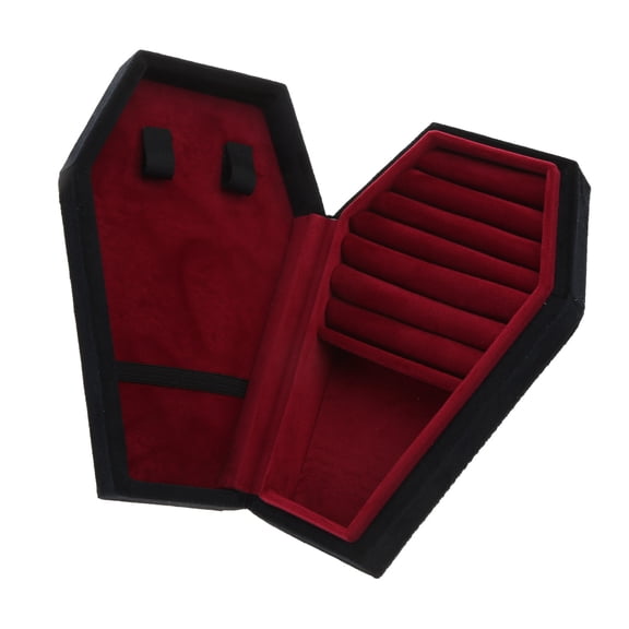 Coffin Shape Velvets Jewelry Storage Box Lightweight Halloween Jewelry Box Earring Necklace Holder Display Box