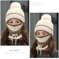 thumbnail image 5 of Ludlz 4PCS Women Winter Thickened Knitted Beanie Cap Hat Scarf Face Cover Gloves Set for Birthday Christmas New Year Valentine Gift, 5 of 6