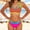 Orange, variant on Swim Suits for Women 2026,Women's Two Piece Color Block Bikini Sets Supportive Wide Strap Swimsuit 2026 Blue XL