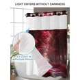 thumbnail image 4 of No Hook Cloth Fabric Shower Curtain with Snap in Liner, Red Trees Waterproof Shower Curtains Set with See Through Top Window, Forest Art Decor Spring Summer Nature Leaf Bath Curtains Shower 72"x96", 4 of 6