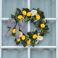 thumbnail image 6 of HuiXinOu Summer Lemon Wreath with Artificial Green Leaves Roses and Plaid Bow for Indoor Outdoor Home Garden Wall Party Decor, 6 of 6