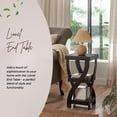 thumbnail image 7 of Kings Brand Furniture Lionel 3-Tier End Table, Twisted Wood Accent Side Table with Open Storage Shelves, Modern Narrow Nightstand for Living Room, Bedroom, Office or Entryway, Espresso, 7 of 7