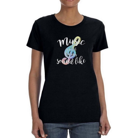 Music Is The Sound Of Feeling Shaped T-Shirt Women -Smartprints Designs, Female x-Large
