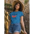 thumbnail image 2 of Buon Ferragosto! Cute Watermelon T-Shirt Women -Image by Shutterstock, Female XX-Large, 2 of 4