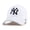 White, variant on New York Baseball Cap Hat for Men and Women, Adjustable Pure Cotton, Buckle Up, One Size Fitted All, Black & White Embroidery NY| Cream Cap