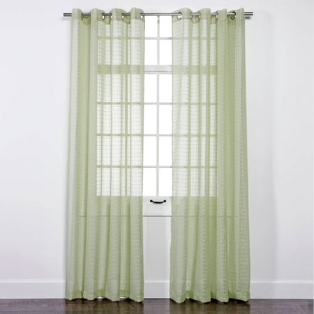 Renaissance Stripe - Renaissance Home Fashion Montauk Novelty Sheer Grommet Panel