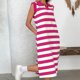 thumbnail image 4 of Vestido de Verano para las Mujeres, Bolsillo sin Mangas Cuello Turndown Vestido de la Mitad de la Ternera, Moda Poliéster Casual, 4 of 9
